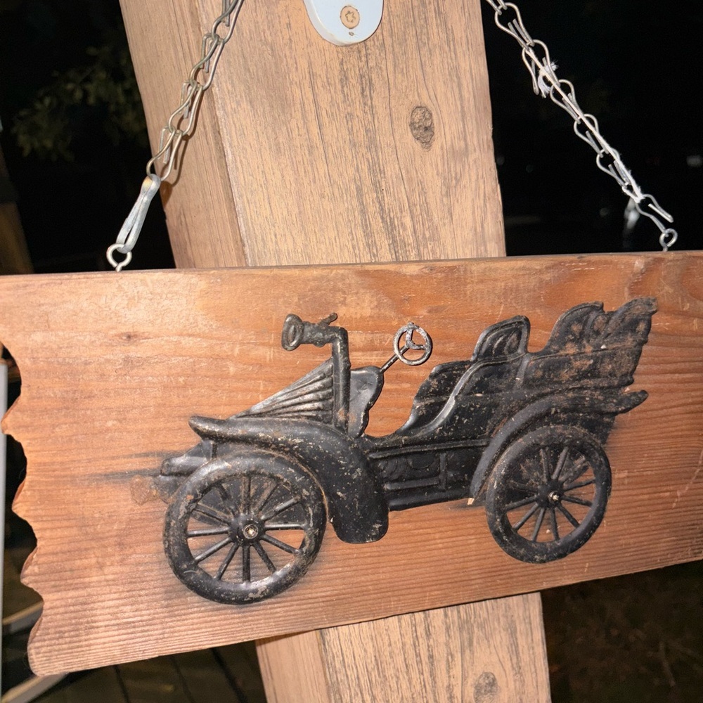 Wooden cabin sign w/ chain cabincore 2 sides Christmas gift blue ridge granny